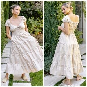 Benaar Terra Cotton Poplin-Tiered Midi Dress New with Tags!